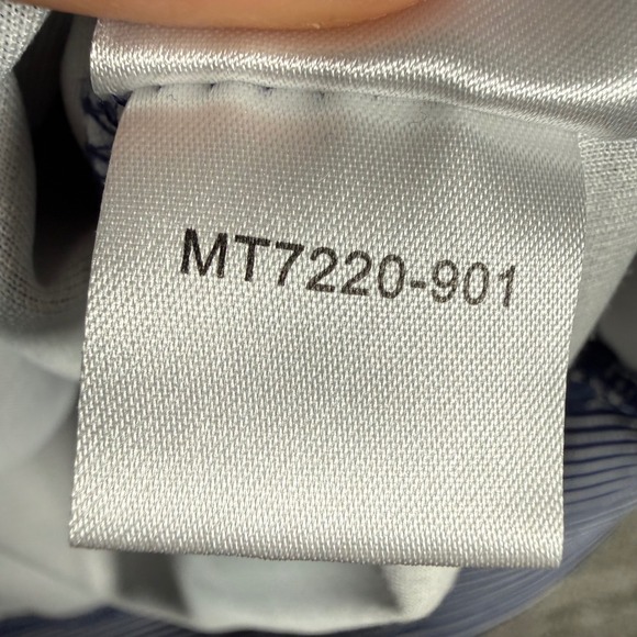 Masters Tech Pullover Mens Medium Navy White Stripe 1/4 Zip Golf Long Sleeve PGA - Picture 3 of 7